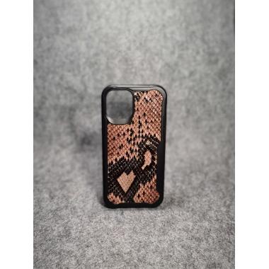 Защитный чехол для iPhone 12 / iPhone 12 Pro из натуральной кожи питона бежевого цвета с основанием из термополиуретана