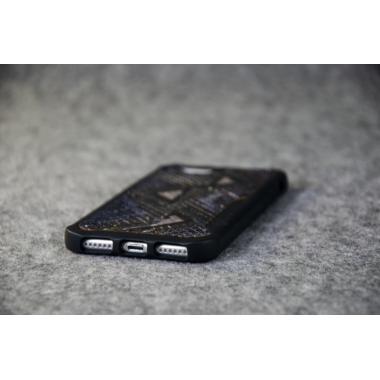 Защитный чехол для iPhone 6/7/8 из натуральной кожи питона тёмно-синего цвета с основанием из термополиуретана
