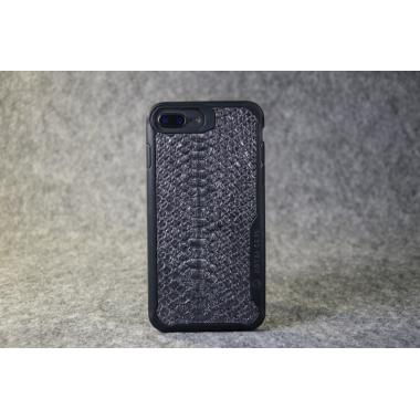 Защитный чехол для iPhone 6/7/ 8 Plus из натуральной кожи питона цвета металлик с основанием из термополиуретана