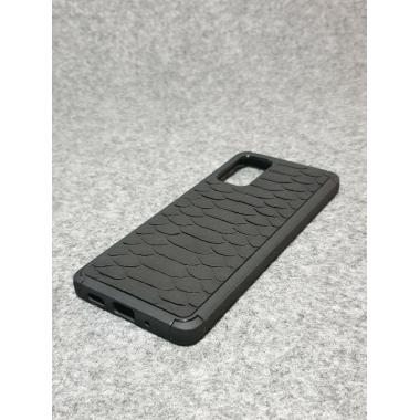 Противоударный чехол для Samsung Galaxy S 20 Plus из натуральной кожи питона чёрного цвета