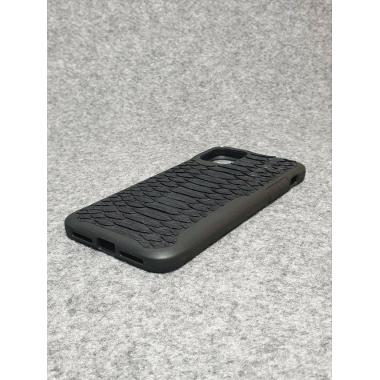 Защитный чехол для iPhone 11 Pro Max из натуральной кожи питона чёрного цвета с основанием из термополиуретана