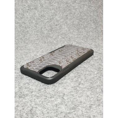 Защитный чехол для iPhone 11 Pro Max из натуральной кожи питона серого цвета с основанием из термополиуретана