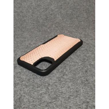 Защитный чехол для iPhone 11 Pro Max из натуральной кожи питона цвета пудры с основанием из термополиуретана