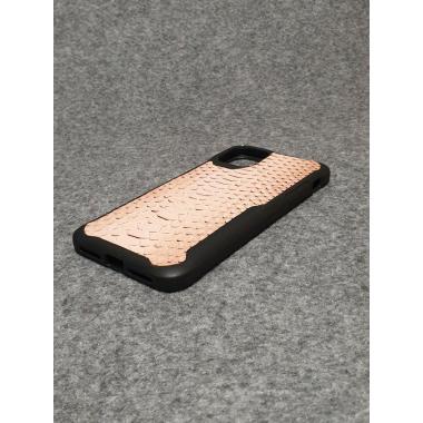 Защитный чехол для iPhone 11 Pro Max из натуральной кожи питона цвета пудры с основанием из термополиуретана