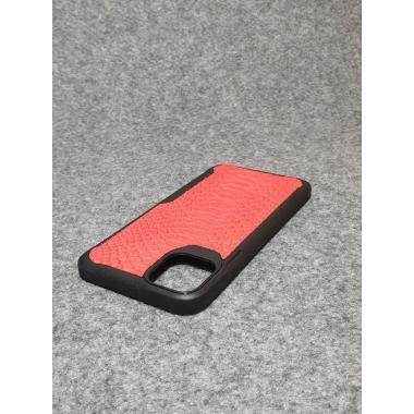 Защитный чехол для iPhone 11 Pro Max из натуральной кожи питона красного цвета с основанием из термополиуретана