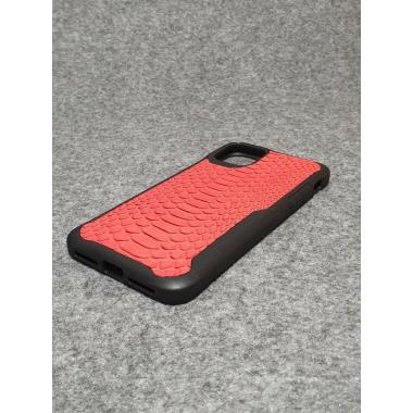 Защитный чехол для iPhone 11 Pro Max из натуральной кожи питона красного цвета с основанием из термополиуретана