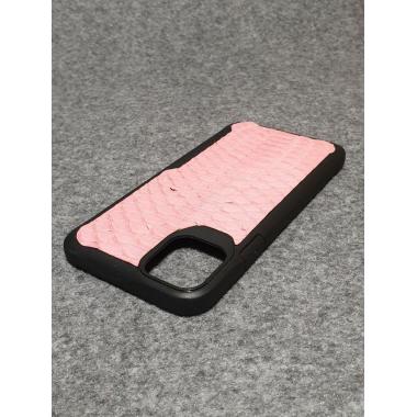 Защитный чехол для iPhone 11 Pro Max из натуральной кожи питона розового цвета с основанием из термополиуретана