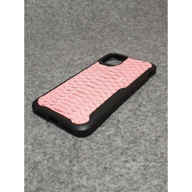 Защитный чехол для iPhone 11 Pro Max из натуральной кожи питона розового цвета с основанием из термополиуретана