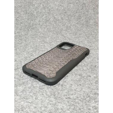 Защитный чехол для iPhone 11 Pro из натуральной кожи питона серого цвета с основанием из термополиуретана