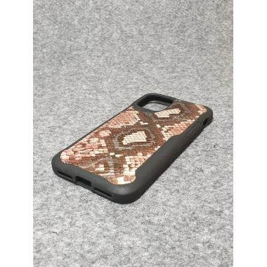 Защитный чехол для iPhone 11 Pro из натуральной итальянской кожи питона бежевого цвета с основанием из термополиуретана