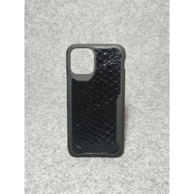 Защитный чехол для iPhone 11 Pro из натуральной кожи питона тёмно-синего цвета с основанием из термополиуретана