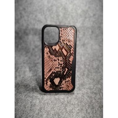 Защитный чехол для iPhone 12 Pro Max из натуральной кожи питона бежевого цвета с основанием из термополиуретана
