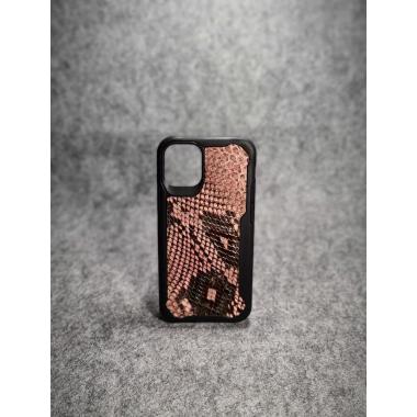 Защитный чехол для iPhone 12 Mini из натуральной кожи питона бежевого цвета с основанием из термополиуретана