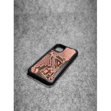 Защитный чехол для iPhone 12 Mini из натуральной кожи питона бежевого цвета с основанием из термополиуретана