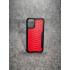Защитный чехол для iPhone 12 Mini из натуральной кожи питона красного цвета с основанием из термополиуретана